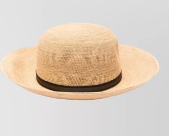 Borsalino colombia raffia hat wide brim ribbon