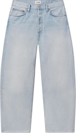 A Gold E Light-Washed Denim Trousers with Vintage-Inspired Finish