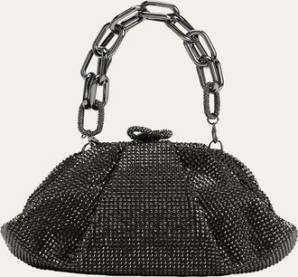 Judith Leiber Gemma Pleated Crystal Clutch Bag