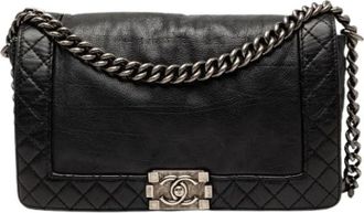 Chanel Pre-owned Boy Flap Shoulder Bag - Dames - Vintage Schoudertas - Zwart - ONE Size - Leer - Vintage