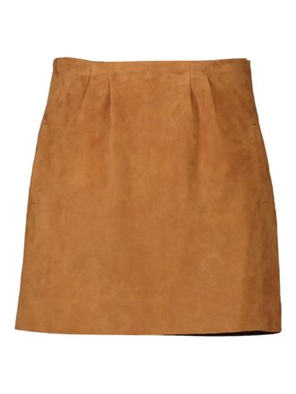 Ermanno Scervino pleated suede mini skirt - women - Fabric - 40 - Brown