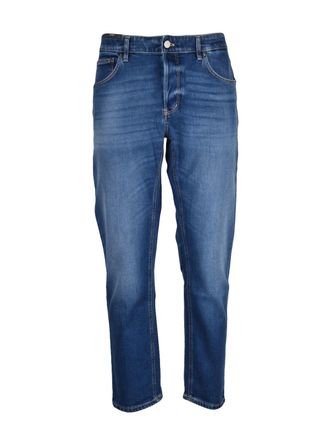 Pantaloni Torino Blue Cotton Elastane Men Stretch Jeans