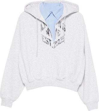 Alexander Wang Logo-print Cropped Hoodie