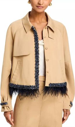 Cinq &agrave; Sept Carmila Jacket In Khaki Navy