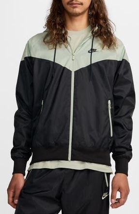 Nike Sportswear Windrunner Jacket in Black/Light Green/Black at Nordstrom Rack, Size Large