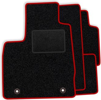 OEM [blm]bg100 Rojo - Juego De Alfombrillas De Terciopelo Para Mercedes V-klass Ii W447 2014- 7 Plazas Sin Mesa, 2 Puertas Correderas - Acabado Rojo