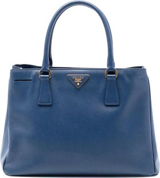 Prada 2021-2025 Medium Saffiano Lux Galleria Tote satchel - Blu