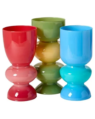 Tozai Home Home Set Of 3 Mixed Color Glass Vases
