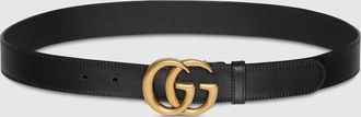 Gucci GG Marmont Thin Belt, Black, Leather