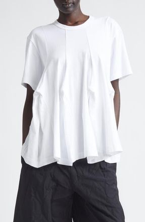 Comme Des Gar&ccedil;ons Paneled Peplum T-Shirt in White at Nordstrom, Size Medium