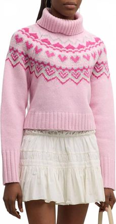 LoveShackFancy Tobi Sweater In Fuchsia Rose