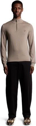 Lyle & Scott Eagle Merino Quarter Zip Sweater in Cinder at Nordstrom, Size Xx-Large