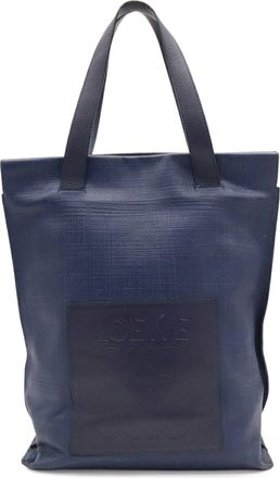 Loewe Blue Navy Leather Shoulder Bag Tote Bag (Pre-Owned)