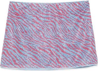 Os&eacute;ree Animalier Zebra-print Mini Beach Skirt