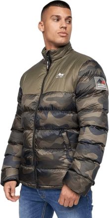 Born Rich Mens Carlito Camo Oversized Padded Jacket (L) (Olive)