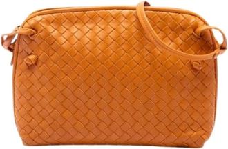 Bottega Veneta Pre-owned Nodini Cross Body Bag - Dames - Pre-owned - Oranje - Maat: ONE Size Leer
