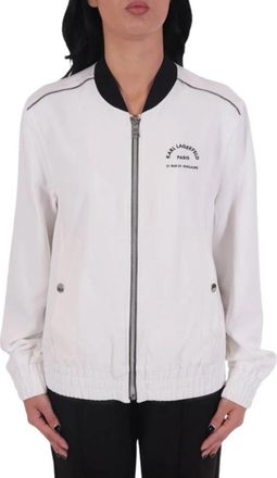 Karl Lagerfeld Cady Bomberjack - Dames - Bomber jackets - Wit - XS - Jassen