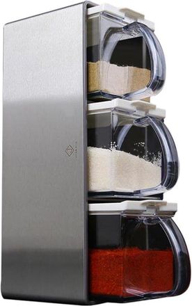 OEM Juego De Tarros Herm&eacute;ticos Para Especias Con Cuchara - Almacenamiento Transparente Para Especias Y Salsas De Cocina