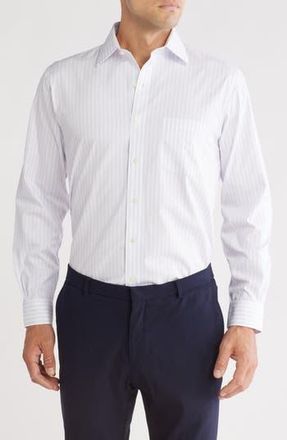 Brooks Brothers Regular Fit Stripe Non-Iron Dress Shirt in Purple at Nordstrom Rack, Size 16 - 32/33
