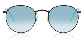 Ray-Ban RB3447 Round Flash Lenses Gradient 002/4O Mens Sunglasses Black Size 50