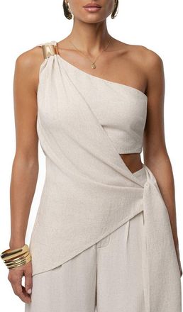 JLUXLABEL Palmera One-Shoulder Top in Beige at Nordstrom, Size Small