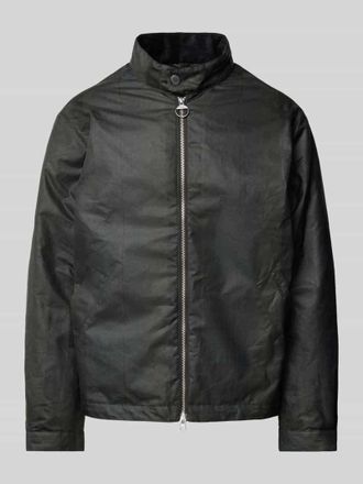 Barbour Jacke mit Zweiwege-Reißverschluss Modell Check Harrington Wax in Gruen, Größe XXL
