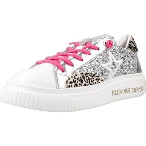 Cetti EBASKETS 848 Chaussures Femme Confortables En Cuir Perforé Ivory - Baskets Élégantes