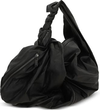 Yohji Yamamoto Borsa a spalla con manico attorcigliato - Nero