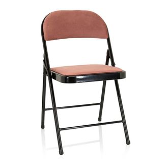 hjh OFFICE silla plegable Tela Rosa