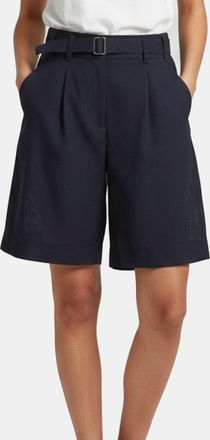 Jacquemus Navy Blue Pique Cotton Pleated Shorts