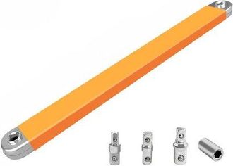 OEM Juego De Llaves De Extensi&oacute;n De Trinquete Descentradas De 38 Cm (15 Pulgadas), Mango Resistente, Extensi&oacute;n De Llave De Vaso Manual, Color Naranja