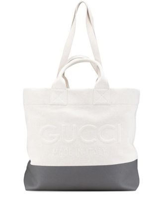Gucci 2016-2024 Canvas Embossed Logo Tote satchel - women - Canvas - One Size - Grey