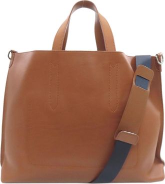 Louis Vuitton Brown Leather Tote Bag (Pre-Owned)