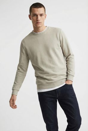 Selected Sweatshirt SELECTED SLHEMANUEL SOFT CREW NECK SWEAT NOOS, Herren, Gr. XXL, pure cashmere, angeraute Sweatware, Obermaterial: 77% Viskose, 18% Polyeste