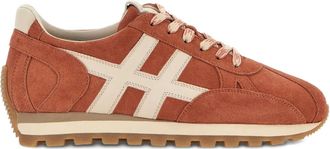 Hogan H671 86ER lace-up fastening sneakers - women - CALFSKIN/Goat Skin/Fabric/Calf Leather/Rubber - 37.5 - Orange