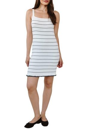 Bella Dahl Ruffle Hem Rib Dress in Garden Party Stripe at Nordstrom, Size X-Small