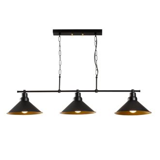 Concept Usine L&aacute;mpara colgante industrial negra de 3 bombillas