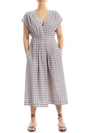 Max Studio Surplice Neck Pleated Midi Dress in Redtmgr-Red Tempo Grove at Nordstrom Rack, Size X-Large