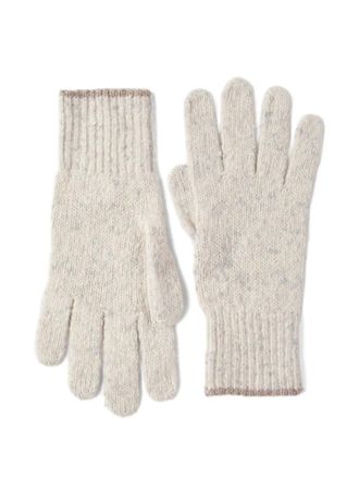 Brunello Cucinelli ribbed-cuff knit gloves - Neutrals