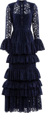 Saiid Kobeisy Ruffled Lace Long Dress