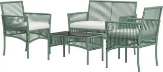 OUTSUNNY Set Da Giardino In Rattan Con 2 Poltrone, Divano E Tavolino Da Giardino