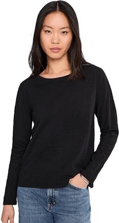 Mod-o-doc Long Sleeve Favorite T-Shirts Womens Clothing Black : LG (US 12-14), Cotton
