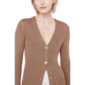 Vince Rib Cardigan in Chestnut at Nordstrom Rack, Size X-Large