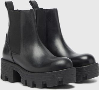 Diesel D-Hammer - Chelsea boots in leather with lug sole - Boots - Woman - Black