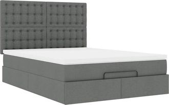 vidaXL Vidaxl - Estructura Cama Otomana Colch&oacute;n Tela Gris Oscuro 140x190cm