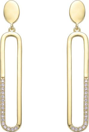 Genevive 14K Diamond Cz Dangle Earrings