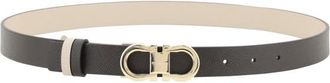 Ferragamo Black Textured Reversible Belt