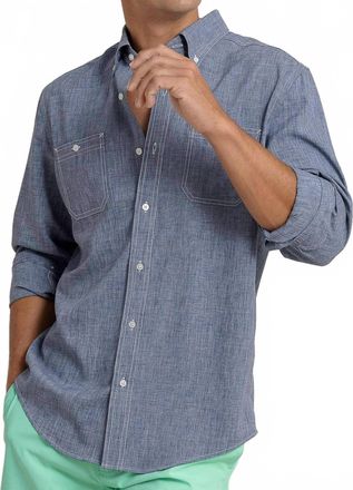 Southern Tide Mens Dock Shirt In Seven Seas Blue