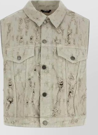 Haikure ryder denim sleeveless vest antique finish