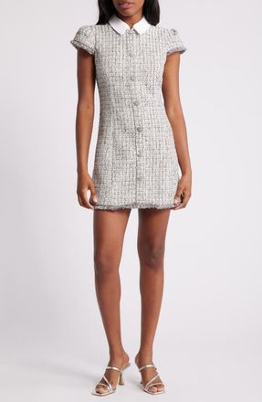LIKELY Riello Tweed Button Up Minidress in Grey Multi at Nordstrom, Size 6